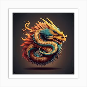 Mystical Chinese Dragon (2) Art Print