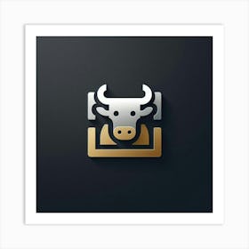 Bull Logo Design Art Print