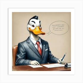 Duck Businessman Art Print