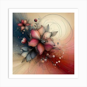 Abstract Flower Painting 7 Art Print