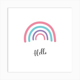 cute colorful hand drawn rainbow Art Print