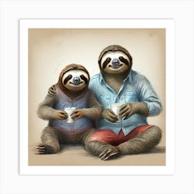 Two Sloths 1 Art Print