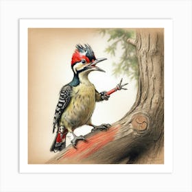 Woodpecker 9 Art Print