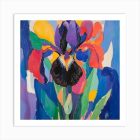 Irises in Matisse Style 3 Art Print