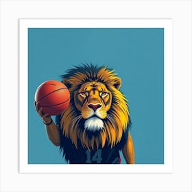 Asm Basketball Player With A Lion 17b2afc7 3ed9 43bd 89a7 29127418e10d Art Print