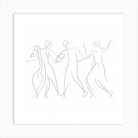 Dancers Line Art 1 Art Print