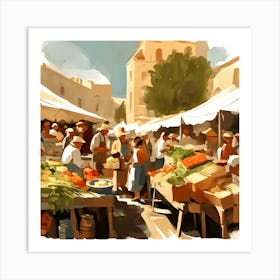 Market Stalls Art Print