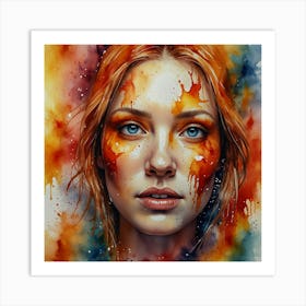 Watercolor Of A Girl 14 Art Print