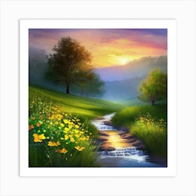 Stream In The Countryside 3 Art Print