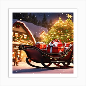 Christmas Sleigh Art Print