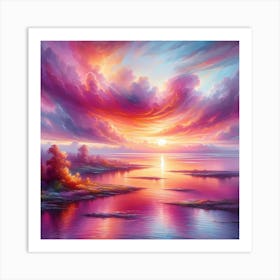 Sunset Over Water Art Print