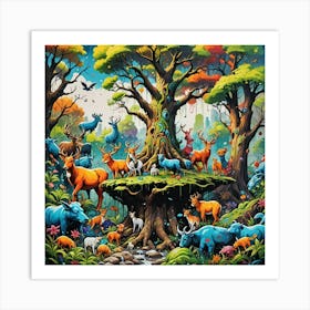 Forest Of Animals Art Print