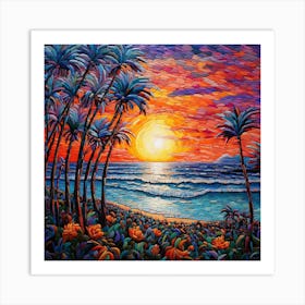 Sunset At The Beach 13 Art Print