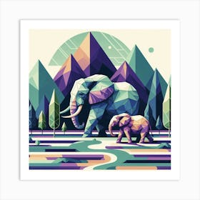 The Fearless Friends Elephants 1 Art Print