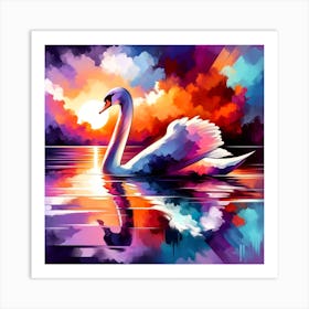 Swan Painting Art Print