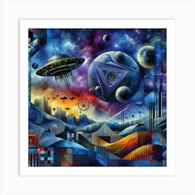 Aliens In Space Art Print