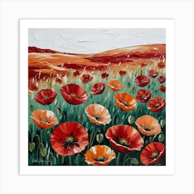 Abstract Poppy Field Art Print