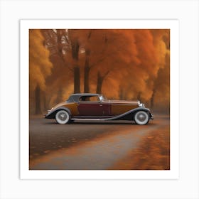 Vintage Voyage through Autumn Art Print