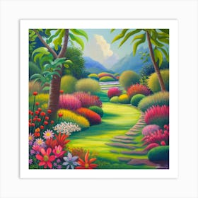 into the garden : Garden Path 1 Art Print