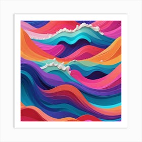 3d Wave Art Art Print