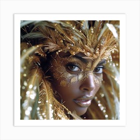 Carnival Woman With Feathers Art Print