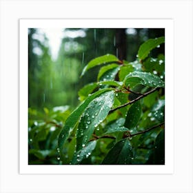 Rainy Day In The Forest Art Print