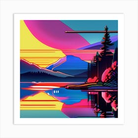 Sunset In The Mountains Art Print