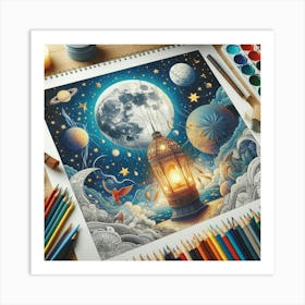 Explore The Magic Of The Moon Painting (2) 1 Art Print