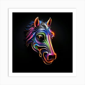 Neon Horse Head 5 Art Print