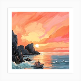 Sunset Painting Art Print