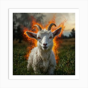 Goat On Fire 1 Art Print