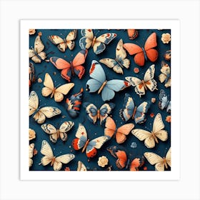 Butterflies pattern 1 Art Print