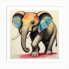 Elephant Drawing 1 Art Print