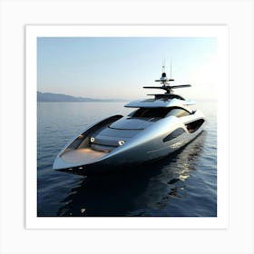 A Futuristic Superyacht Design With Sharp Lines And Chrome Finishes 1 Art Print