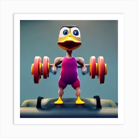 Duck With Weights Art Print