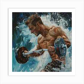 Bodybuilder In The Water Art Print