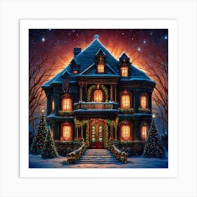 Christmas House 50 Art Print