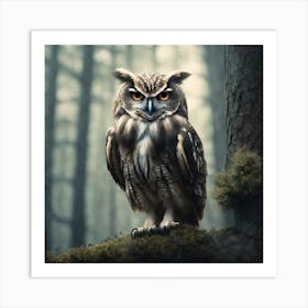 Owl In The Forest 65 Art Print