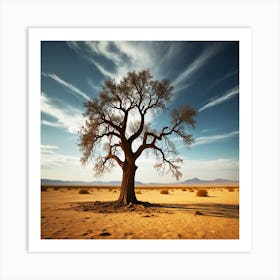 Lone Tree In The Desert Art Print