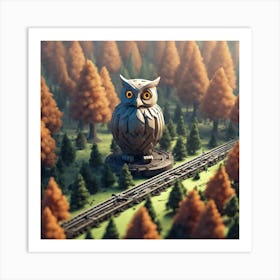 Owl In The Forest 67 Art Print