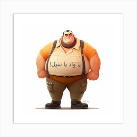 Cartoon Character In Arabic Art Print
