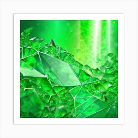 Green Glass Background Art Print