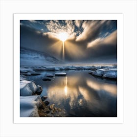 Sunrise In Iceland Art Print