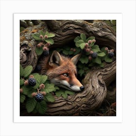 Fox In A Tree Art Print