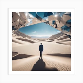 Man In Sand 10 Art Print