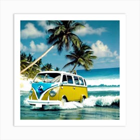 Vw Bus On The Beach4 Art Print