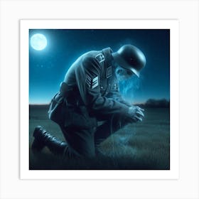 sad German soldier soul Art Print