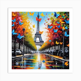 Paris With Butterflies 37 Art Print