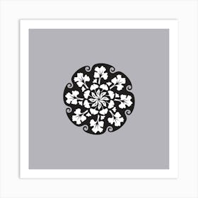 Black And White Floral Pattern 1 Art Print