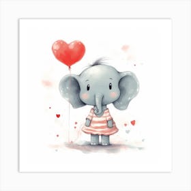Valentine Elephant Art Print